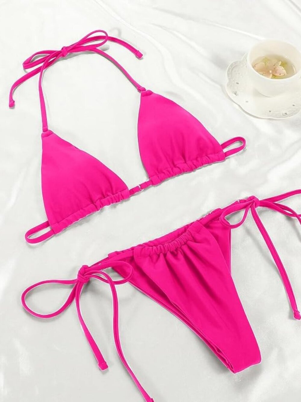 👙💖 NWT MIYOUJ Hot Pink String Bikini Set | Medium | Cheeky Tie Side Swimsuit